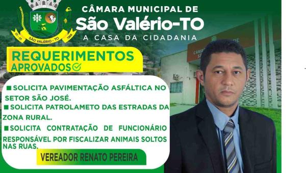 REQUERIMENTO DO VEREADOR RENATO PEREIRA APROVADO NAS SESSÕES DE SETEMBRO DE 2025.