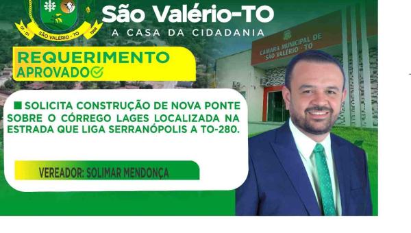 REQUERIMENTO DO VEREADOR SOLIMAR MENDONÇA APROVADO NAS SESSÕES DE SETEMBRO DE 2025.