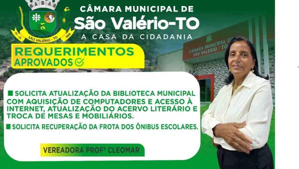 REQUERIMENTO DO VEREADORA PROFESSORA CLEOMAR APROVADO NAS SESSÕES DE SETEMBRO DE 2025.