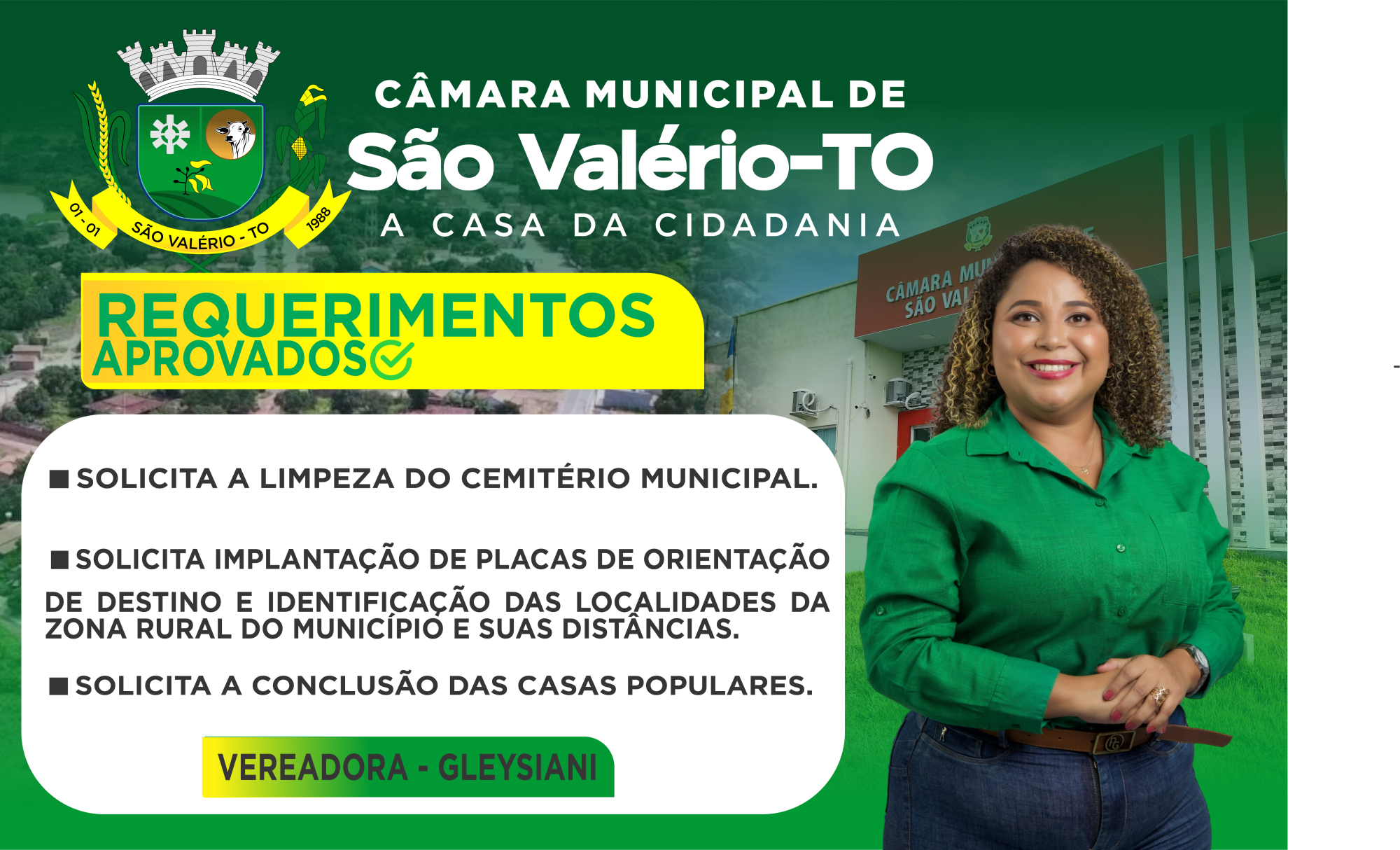 REQUERIMENTOS DA VEREADORA GLEYSIANE