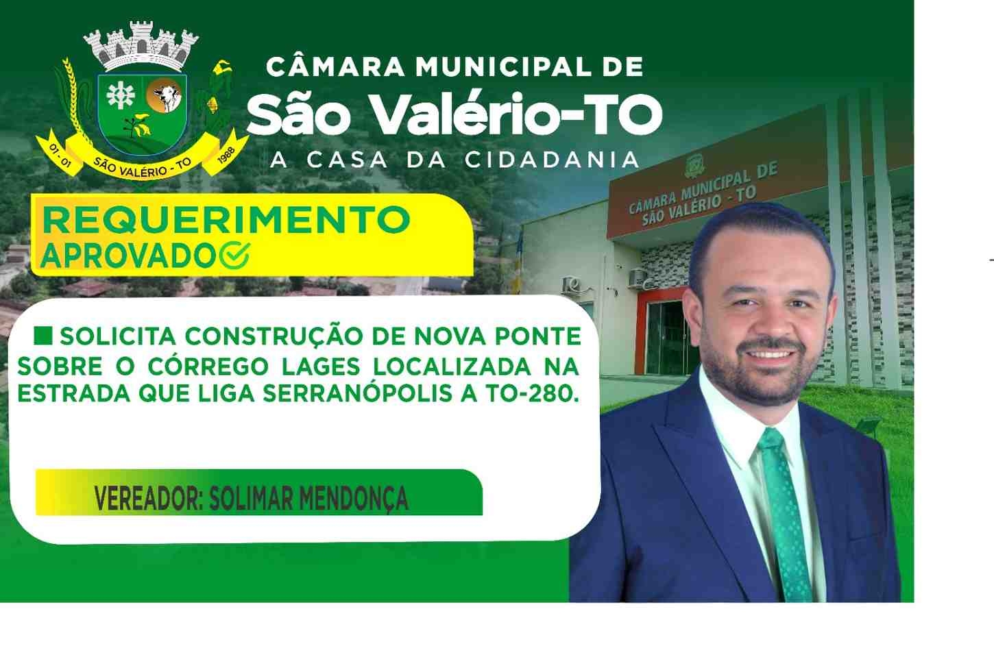 REQUERIMENTO DO VEREADOR SOLIMAR MENDONÇA APROVADO NAS SESSÕES DE SETEMBRO DE 2025.