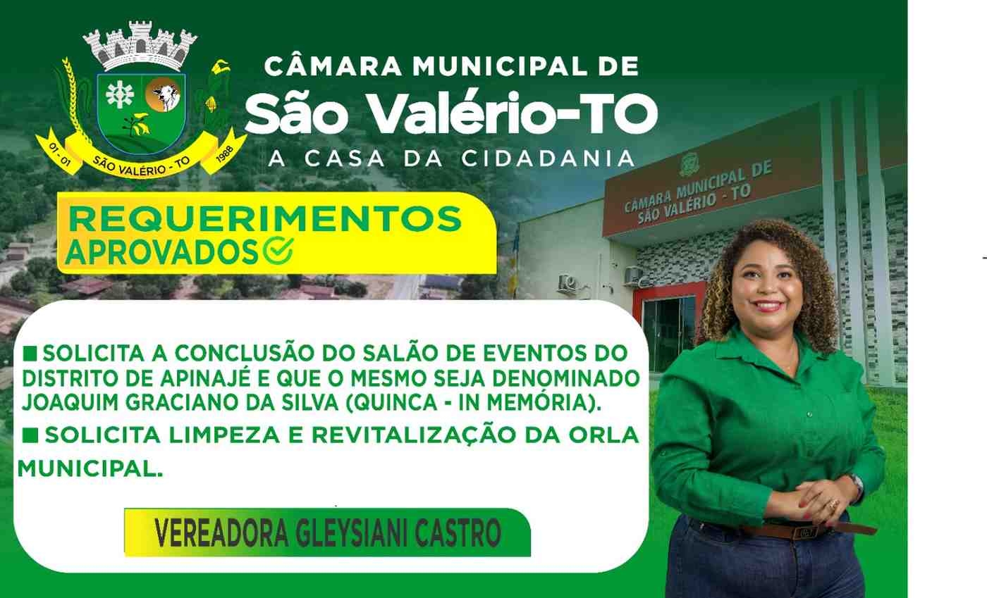 REQUERIMENTO DO VEREADORA GLEYSIANI CASTRO APROVADO NAS SESSÕES DE SETEMBRO DE 2025.