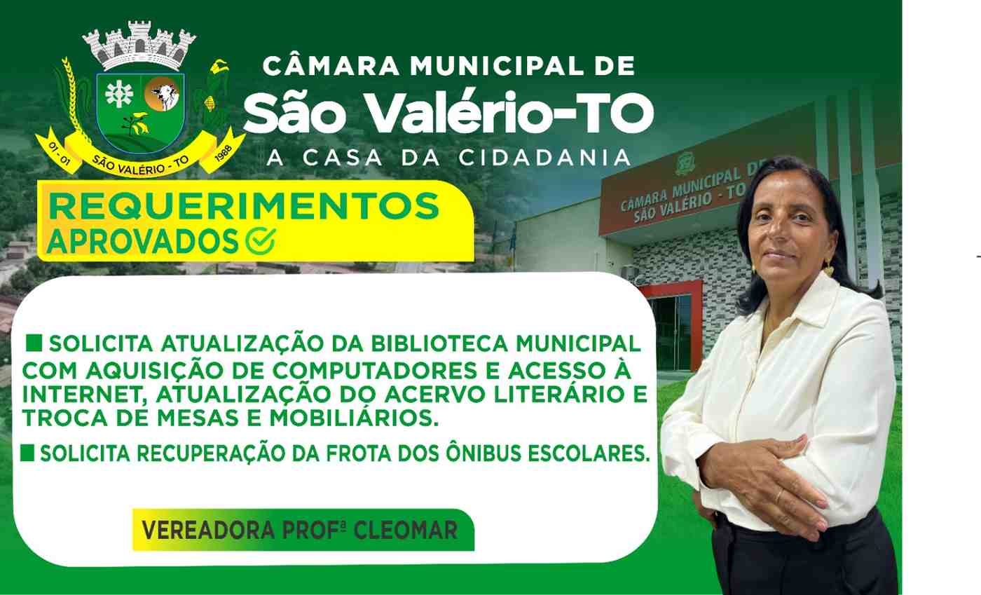 REQUERIMENTO DO VEREADORA PROFESSORA CLEOMAR APROVADO NAS SESSÕES DE SETEMBRO DE 2025.