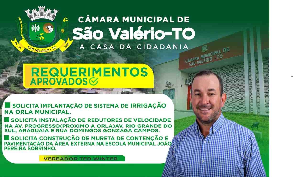 REQUERIMENTOS DO VEREADOR TED WINTER APROVADOS NAS SESSÕES DE SETEMBRO DE 2025