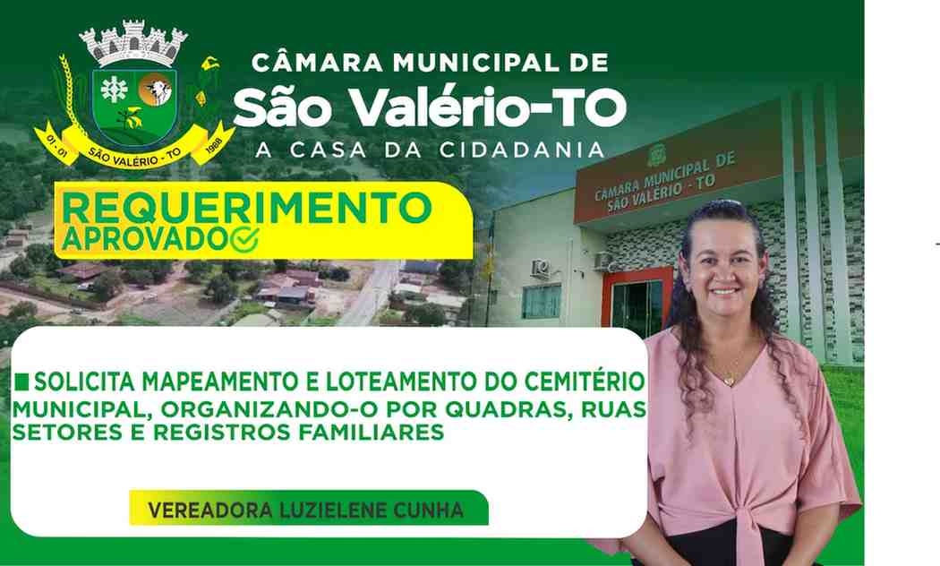 Requerimento N° 096/2025 
Solicitação de mapeamento e loteamento do Cemitério Municipal.
