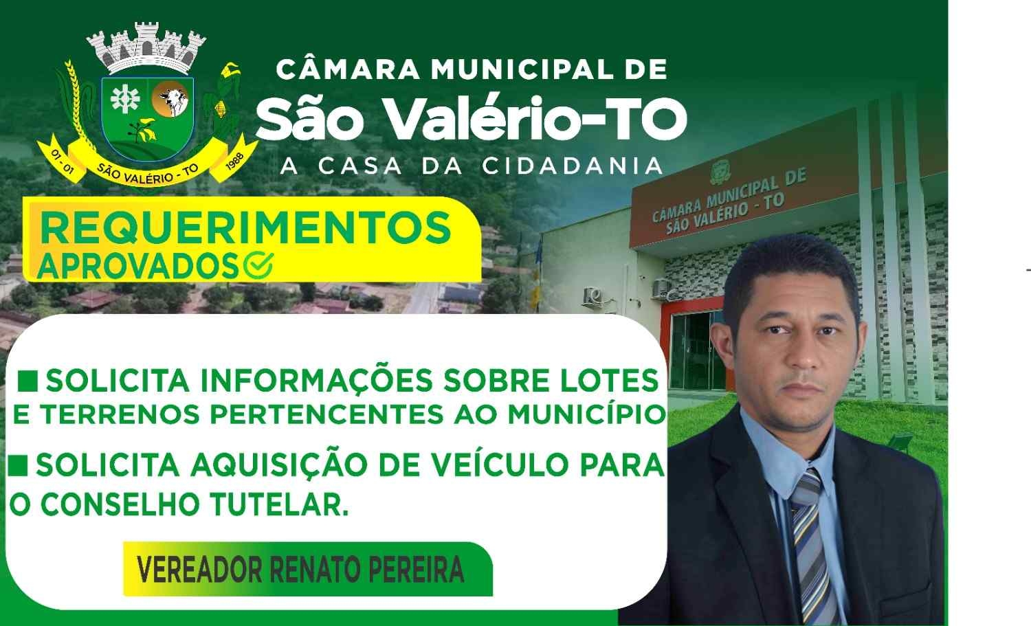 Requerimentos do vereador Renato Pereira do mês de fevereiro de 2026.
