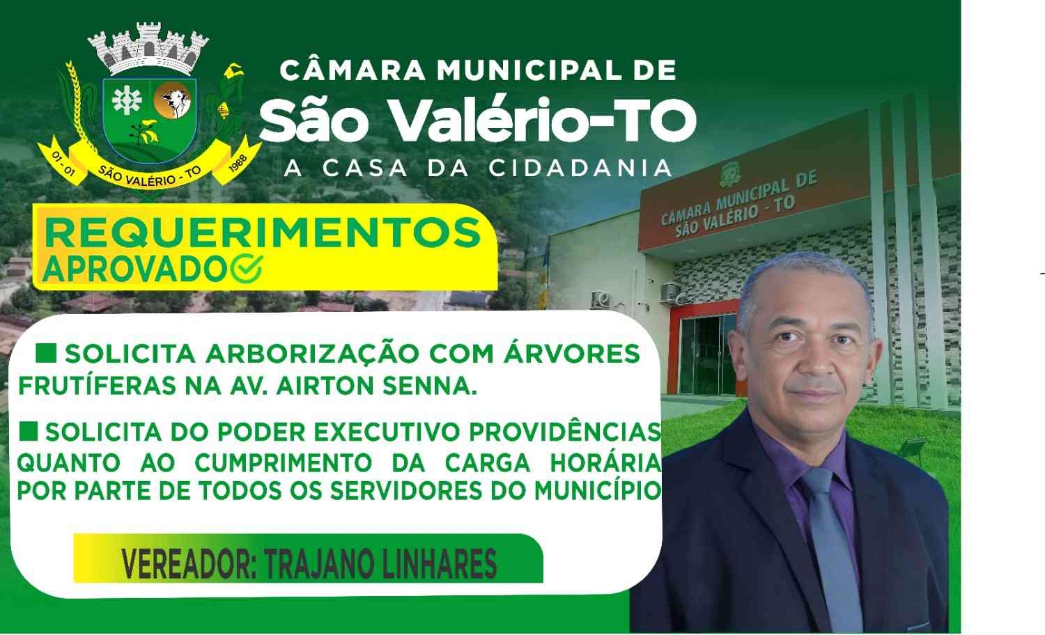 Requerimentos do vereador Trajano Linhares do mês de Fevereiro de 2026.